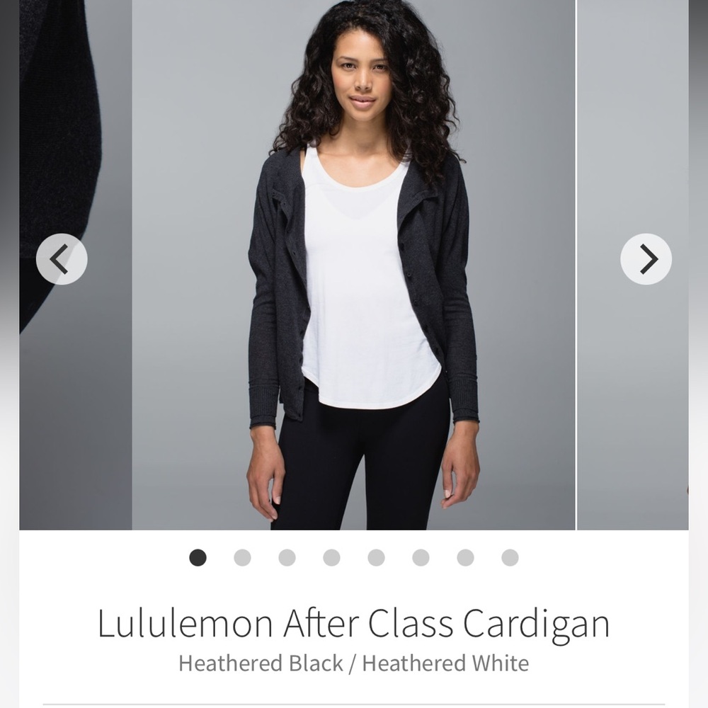 Lululemon After Class Cardigan
Heathered Black / Heathered White. Size 4. EUC